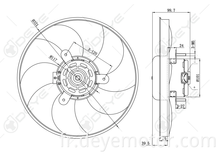 46777298 46473281 46815898 ventilateur de radiateur de refroidissement pour FIAT PALIO FIAT SIENA